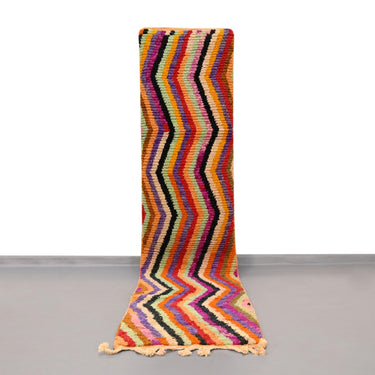 Moroccan Vintage Runner Rug 2.4 x 10.7 feet